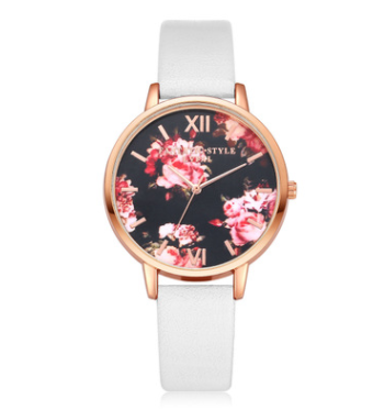 High Quality Fashion Leather Strap Rose Gold Women Watch