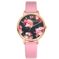 High Quality Fashion Leather Strap Rose Gold Women Watch