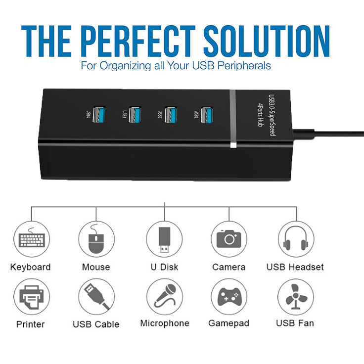 4 In 1 2.0 3.0 USB HUB Splitter High Speed Multi Splitter