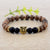 Owl frosted stone lifeline wood grain bracelet