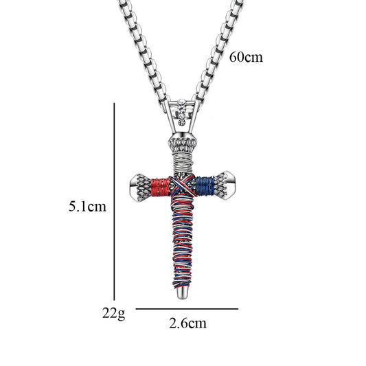 Personalized Nail Cross Pendant  Men's Necklace